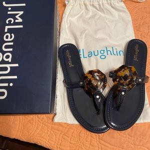 J. McLaughlin Navy Flip Flop Sandals